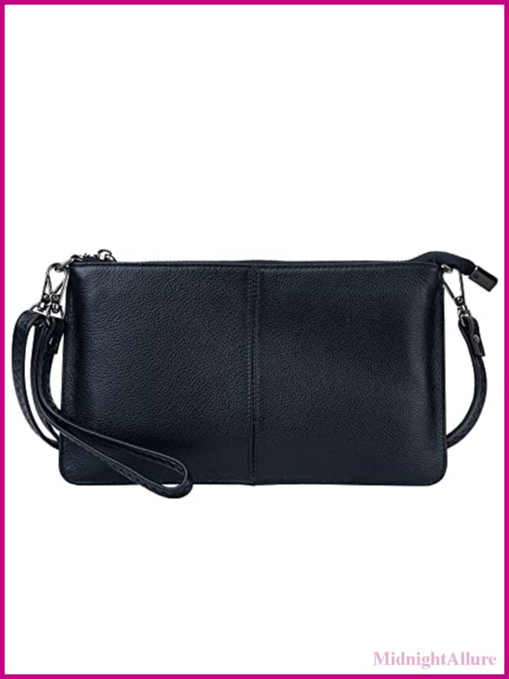 Genuine Leather Wristlet Clutch Crossbody Wallet Evening Bag